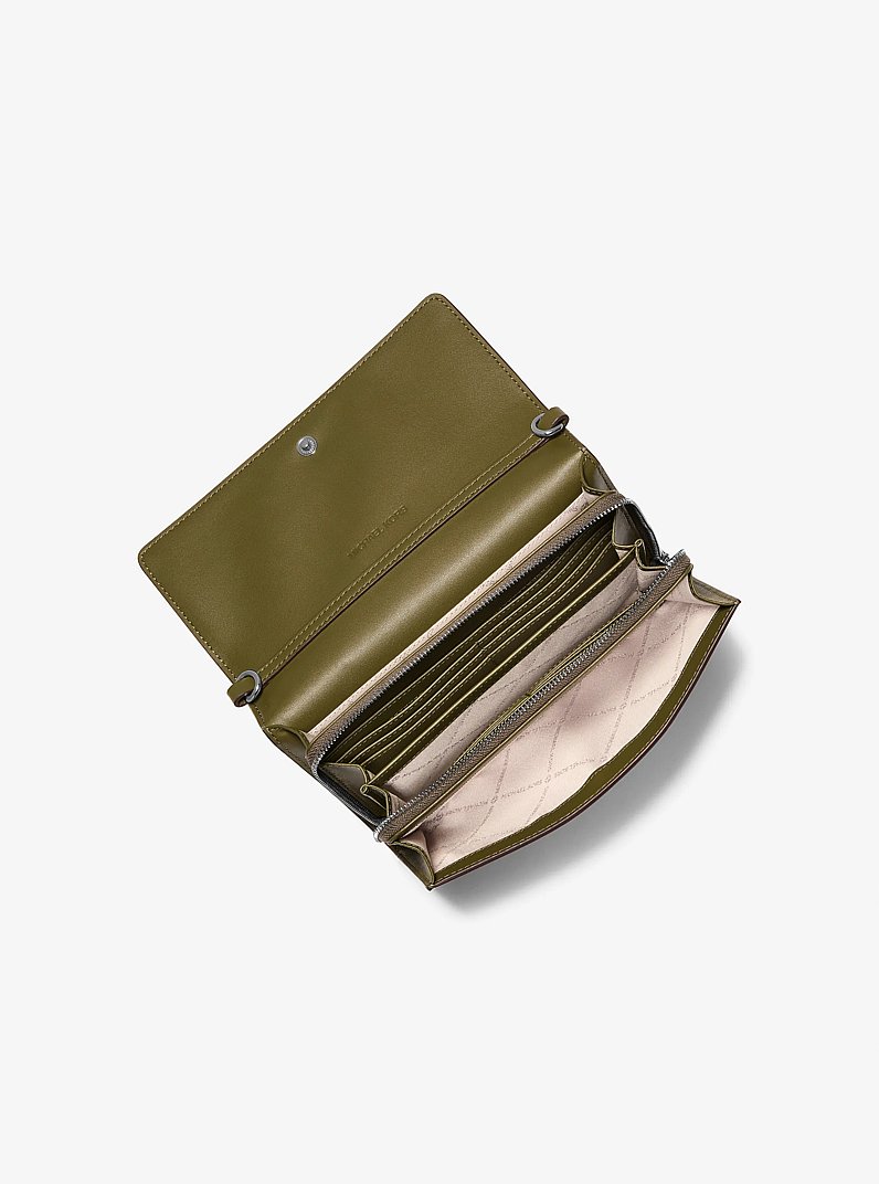 Jet Set Large Ombr&eacute; Signature Logo Crossbody Bag in OLIVE COMBO | Michael Kors