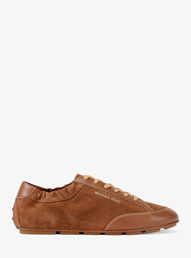 Susie Suede and Leather Trainer in LUGGAGE | Michael Kors