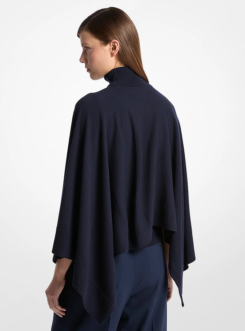 Haut caftan drap&eacute; en cachemire &agrave; col roul&eacute;