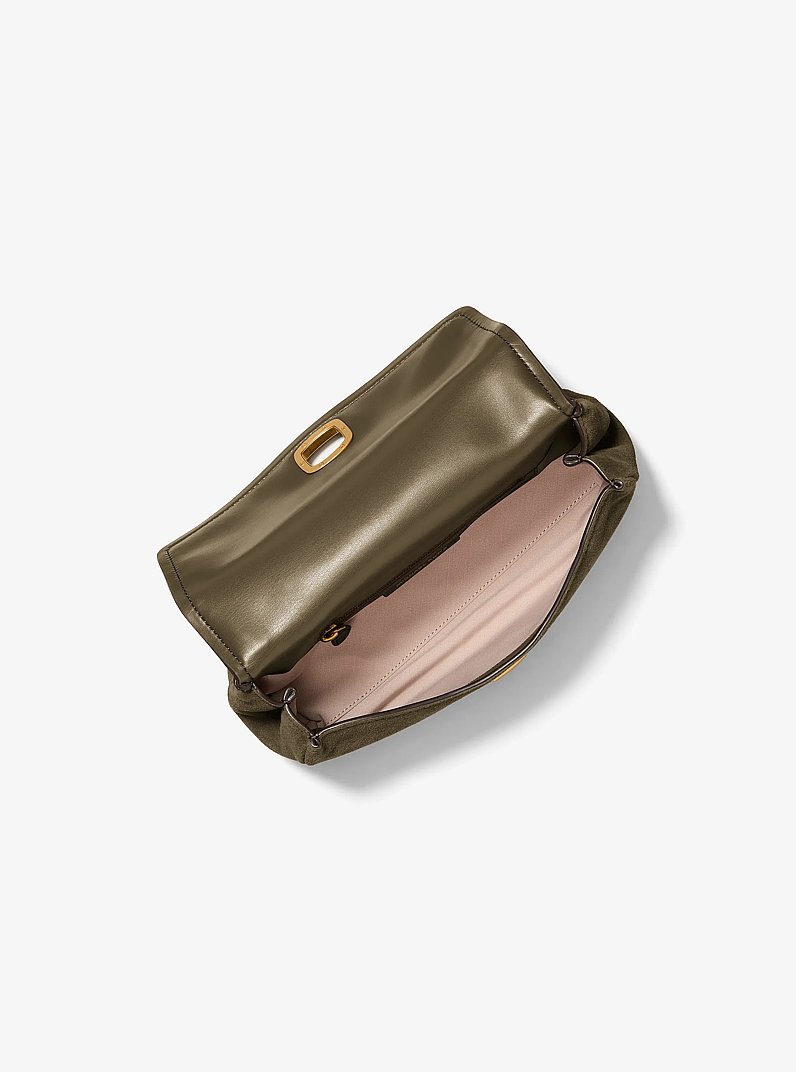 Bryant Small Suede Convertible Shoulder Bag in LODEN | Michael Kors