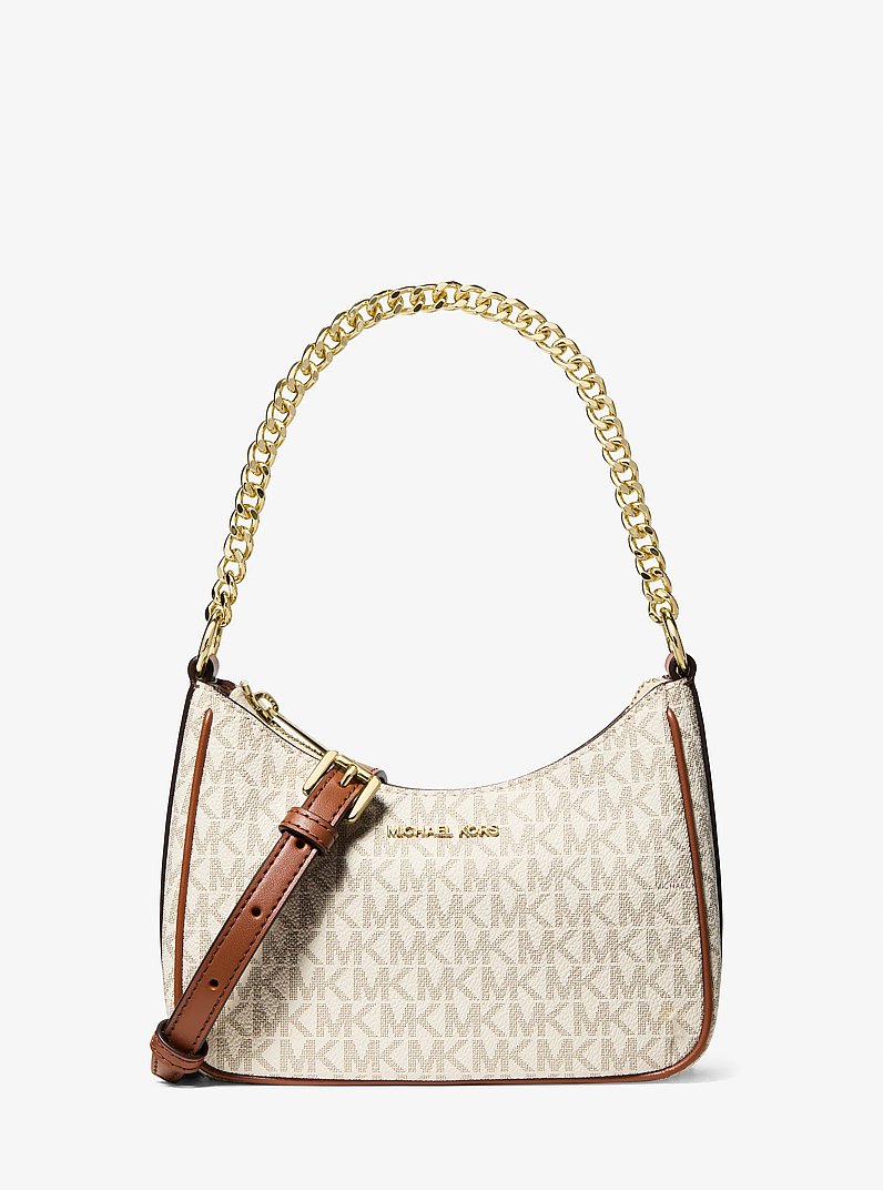 Jet Set Signature Logo Convertible Crossbody Bag in VANILLA | Michael Kors