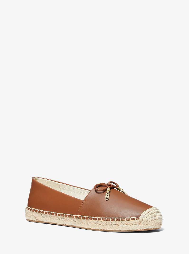 Espadrille &agrave; enfiler Nori en cuir in LUGGAGE | Michael Kors