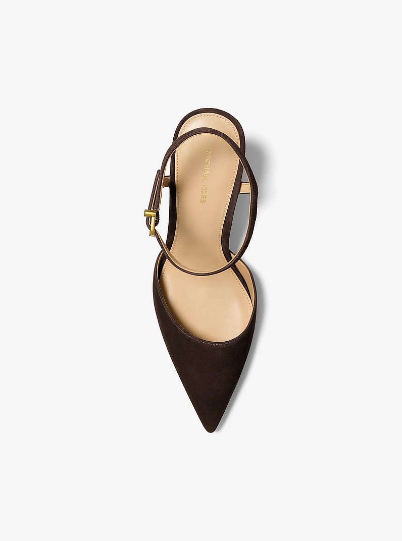 Amara Suede Slingback Pump in CHOCOLATE | Michael Kors