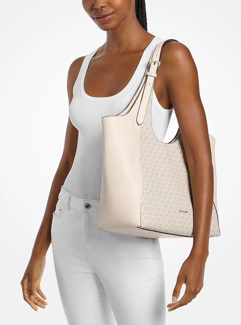 Grand sac fourre-tout Bernie &agrave; logo Signature in CR&Egrave;ME MULTI L&Eacute;GER | Michael Kors