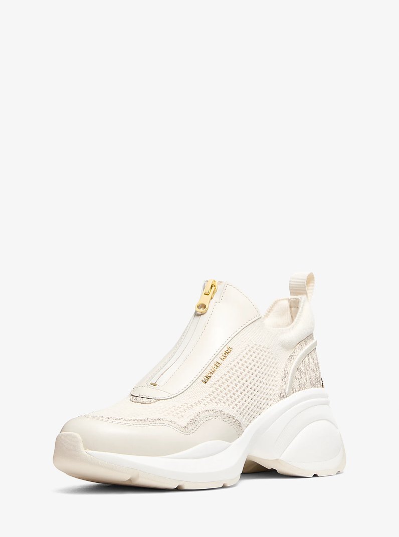 Zuma Mixed-Media Trainer in CREAM | Michael Kors