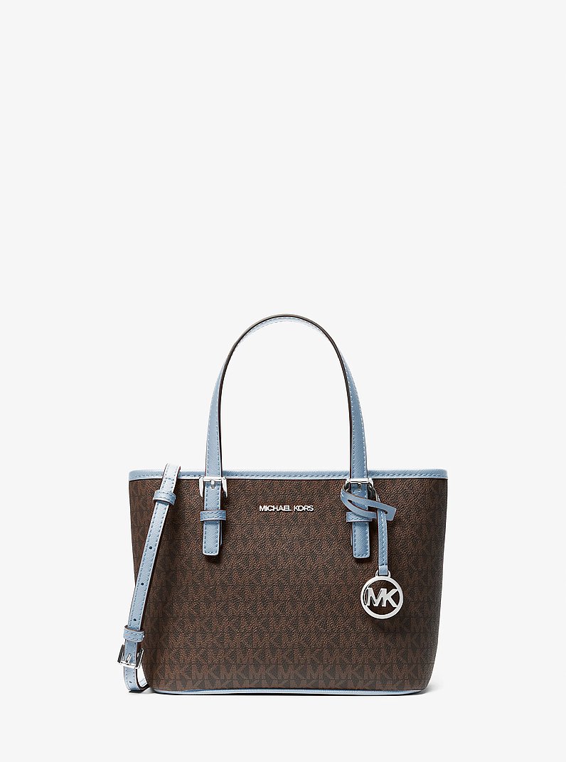 Jet Set Travel Extra-Small Logo Top-Zip Tote Bag in PALE BLUE | Michael Kors