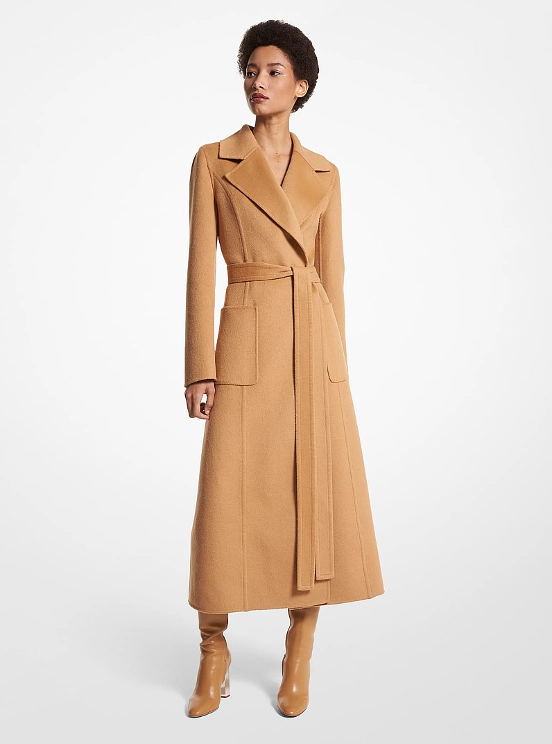 Jennifer Cashgora Melton Trench Coat in CAMEL | Michael Kors
