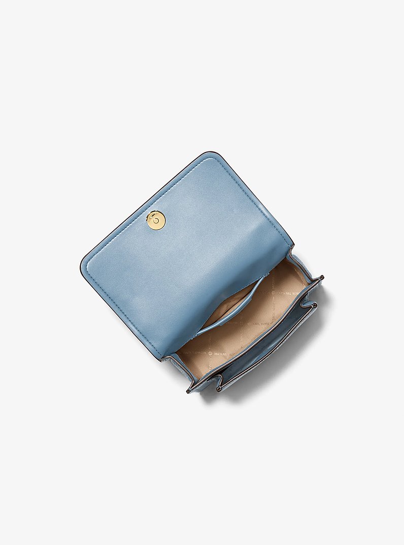 Borsa a spalla Claire convertibile piccola in pelle martellata in CHAMBRAY | Michael Kors