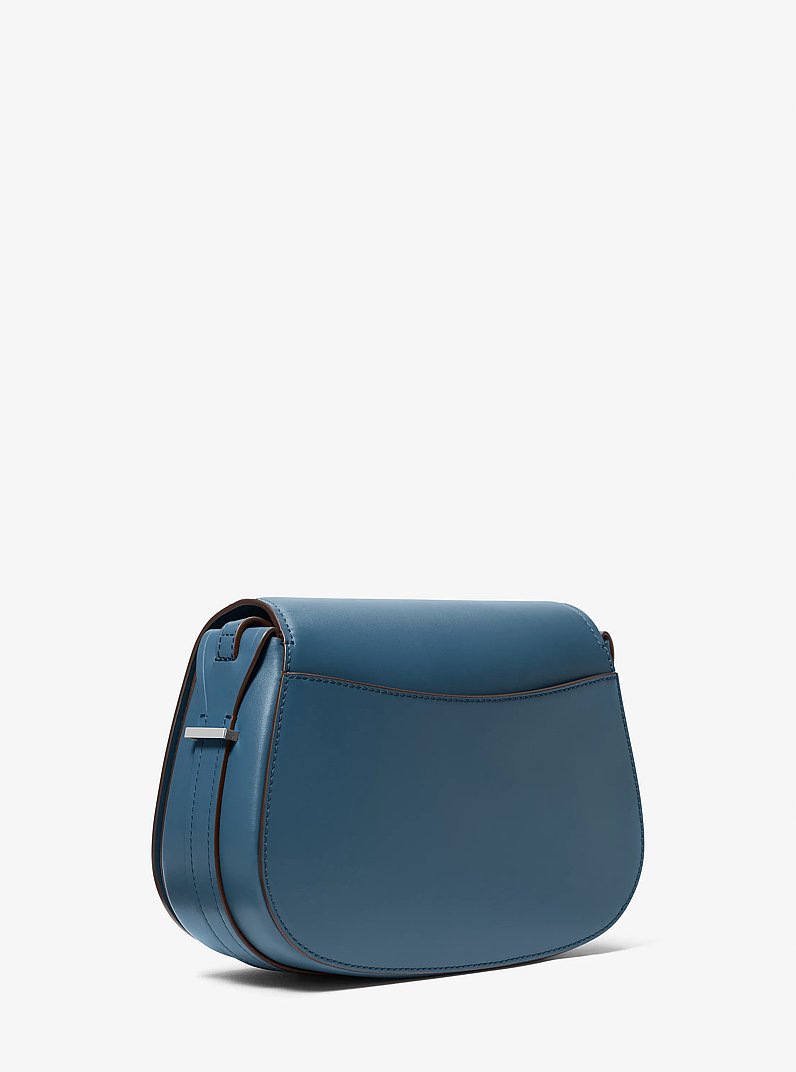 Lydia Medium Leather Messenger Bag in DK CHAMBRAY | Michael Kors