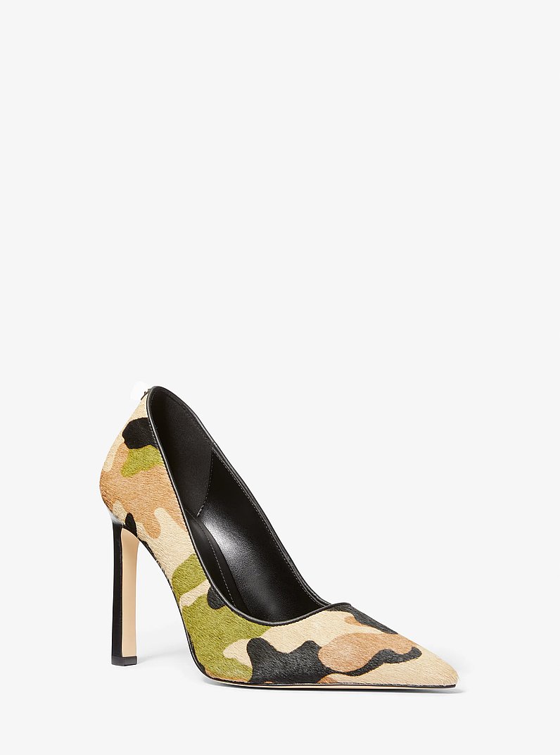 Amara Camouflage Print Calf Hair Pump in Smoky Olive Multi | Michael Kors