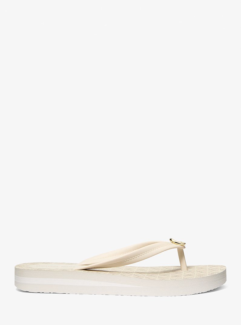 Posie Signature Logo Flip Flop in VANILLA | Michael Kors