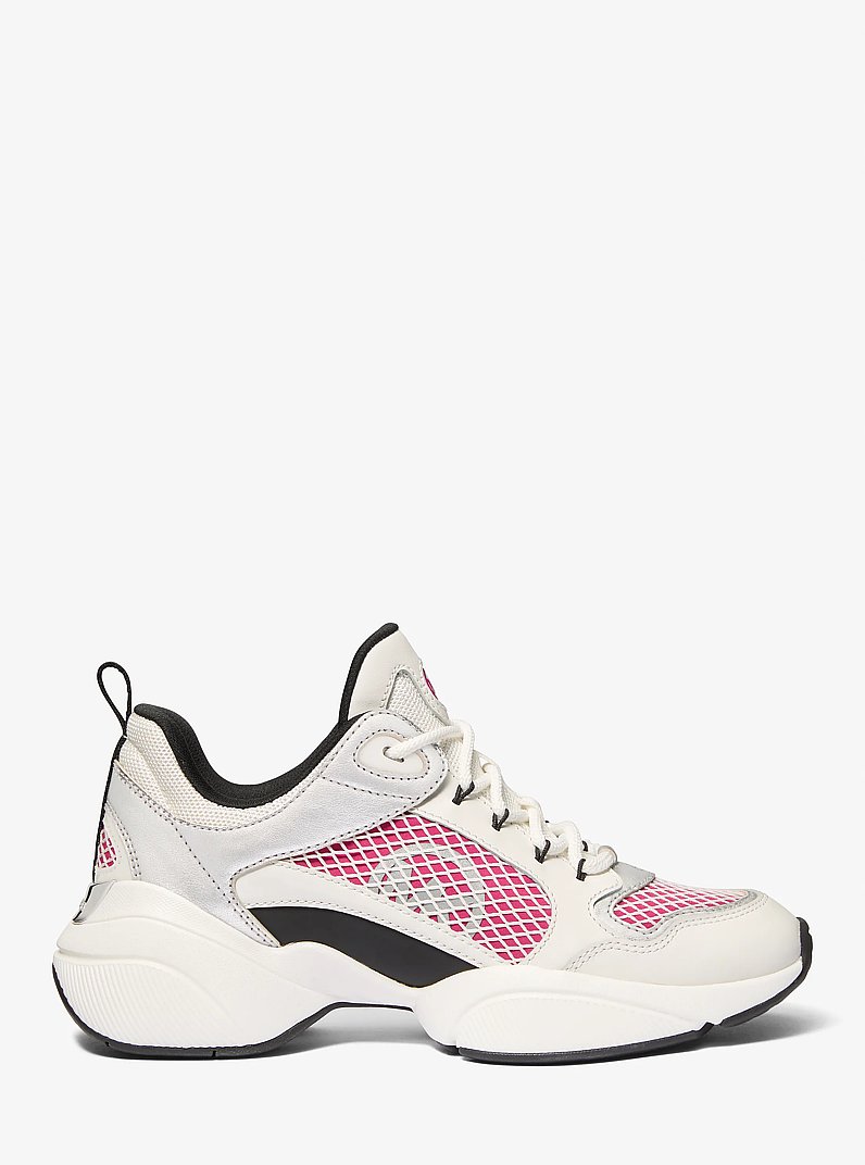 Bowie Mixed-Media Trainer in RASPBERRY | Michael Kors