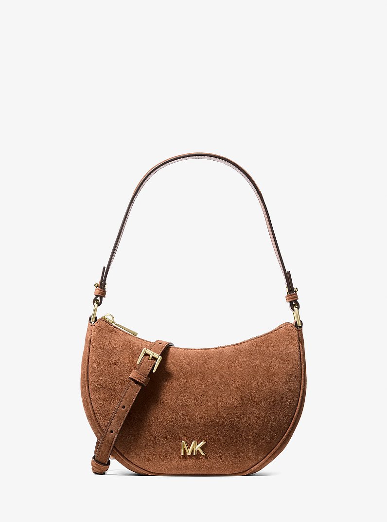 Petite pochette convertible Kyla en su&egrave;de in LUGGAGE | Michael Kors