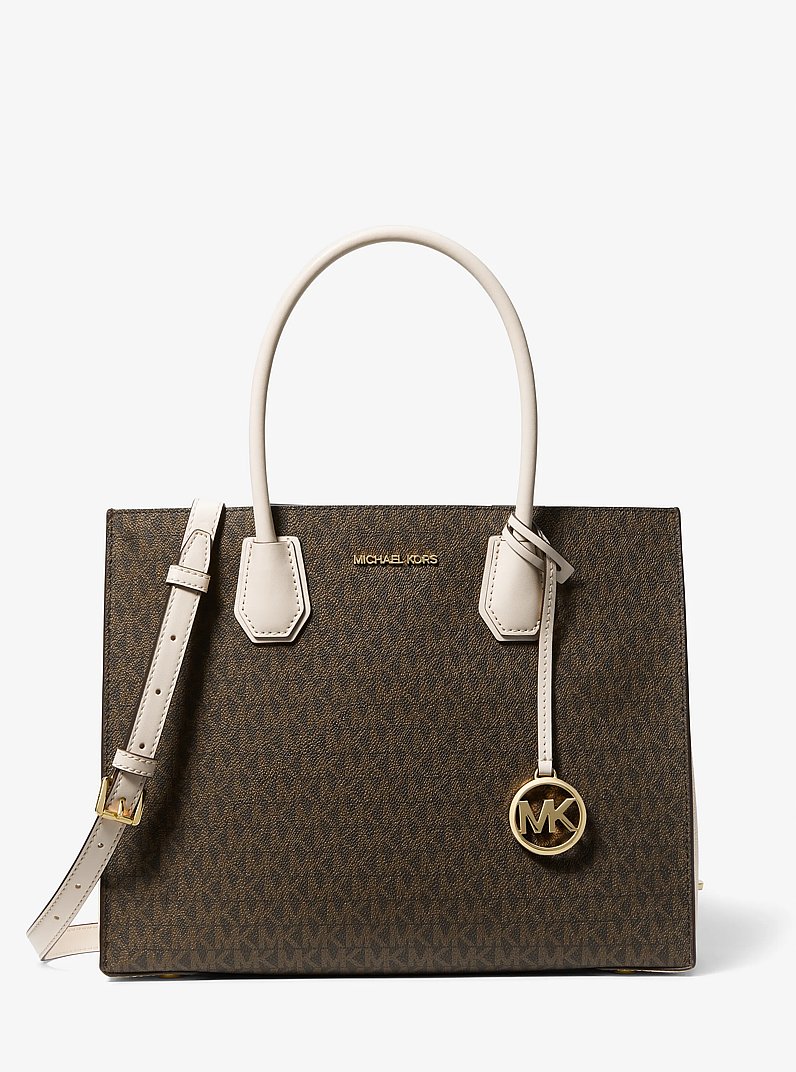 Mercer Large Logo Accordion Tote Bag in VANILLA - Sale | Michael