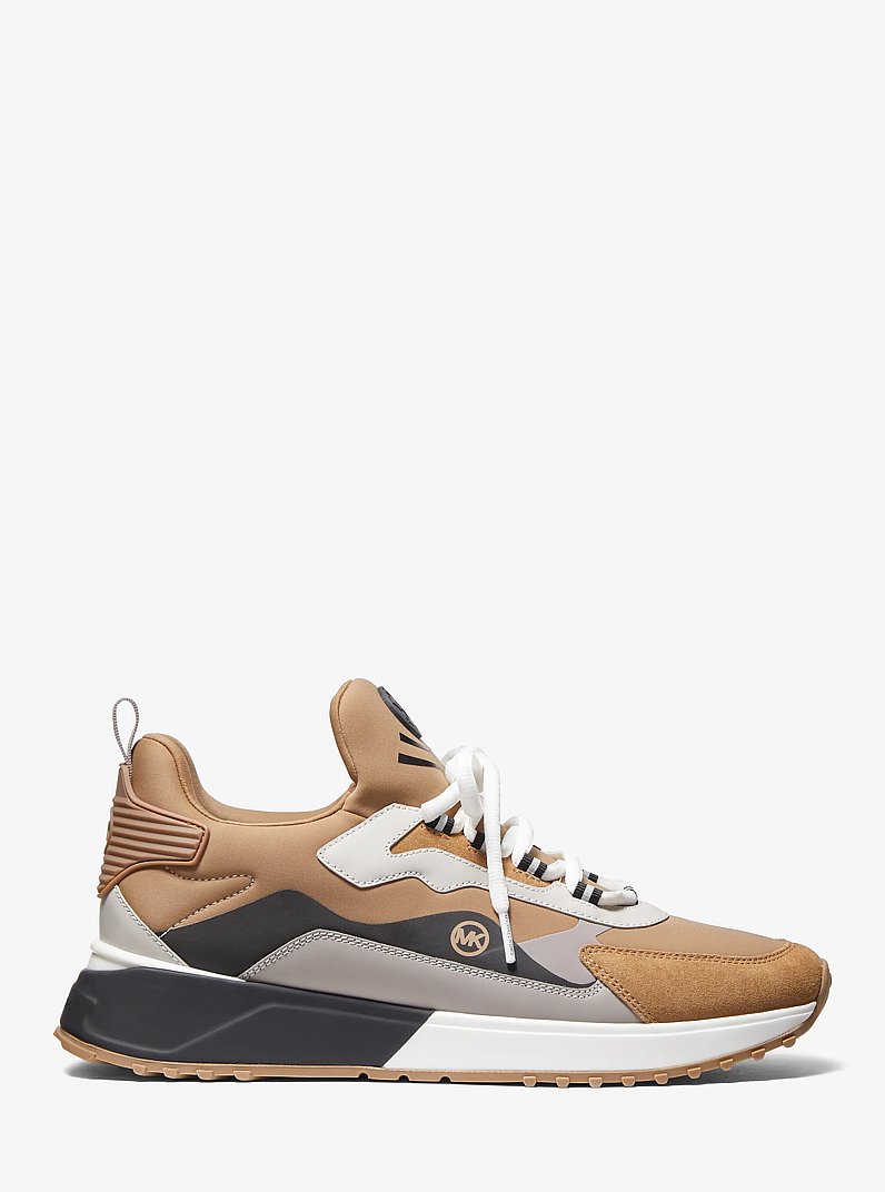 Theo Sport Mixed-Media Trainer in HUSK | Michael Kors