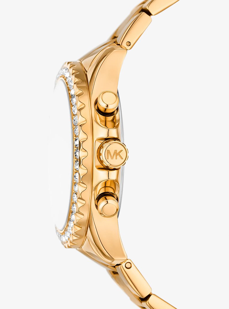 Oversized Everest Pav&eacute; Gold-Tone Watch in GOLD | Michael Kors