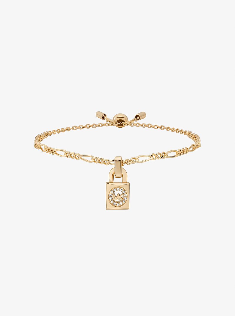Pav&eacute; Logo Pendant Slider Bracelet in GOLD | Michael Kors