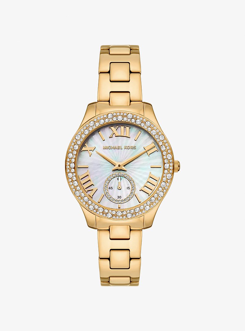 Liliane Pav&eacute; Gold-Tone Watch in GOLD | Michael Kors