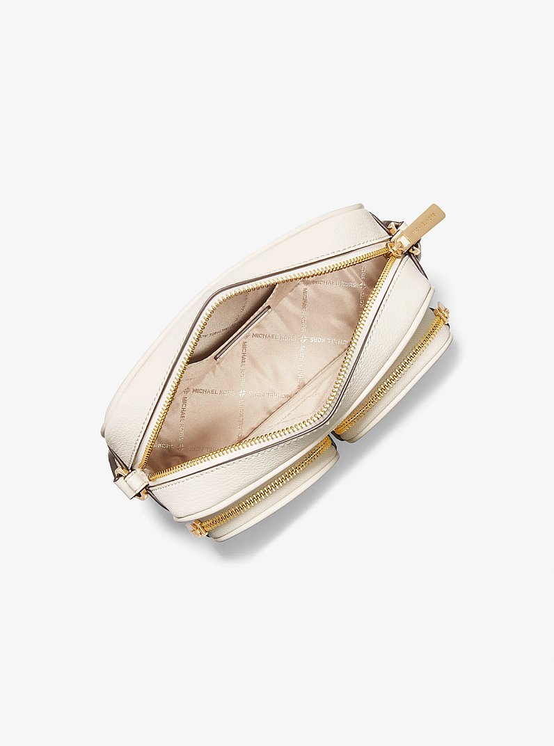 Jet Set Medium Leather Crossbody Bag with Case for Apple Airpods Pro&reg; in LT CREAM | Michael Kors