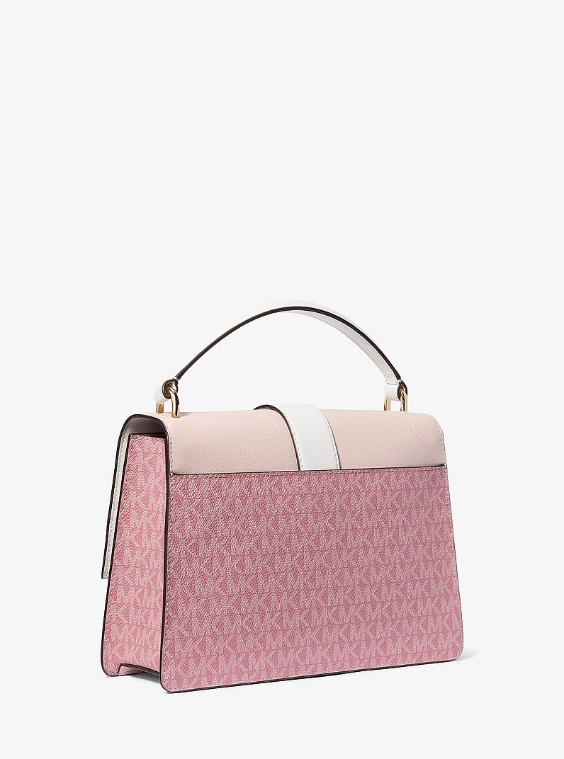 Greenwich Medium Signature Logo Satchel in PWD BLSH MLT - Sale