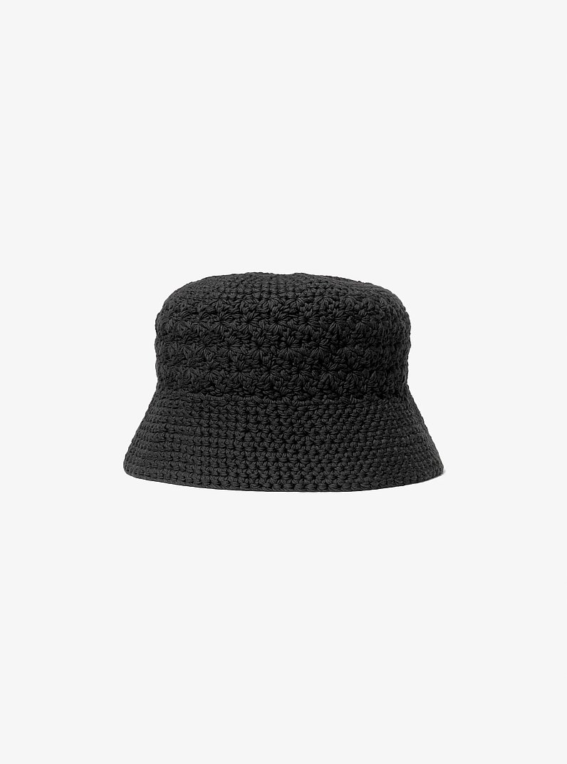 Gorro pescador de mezcla de algod&oacute;n tejido a crochet in NEGRO | Michael Kors