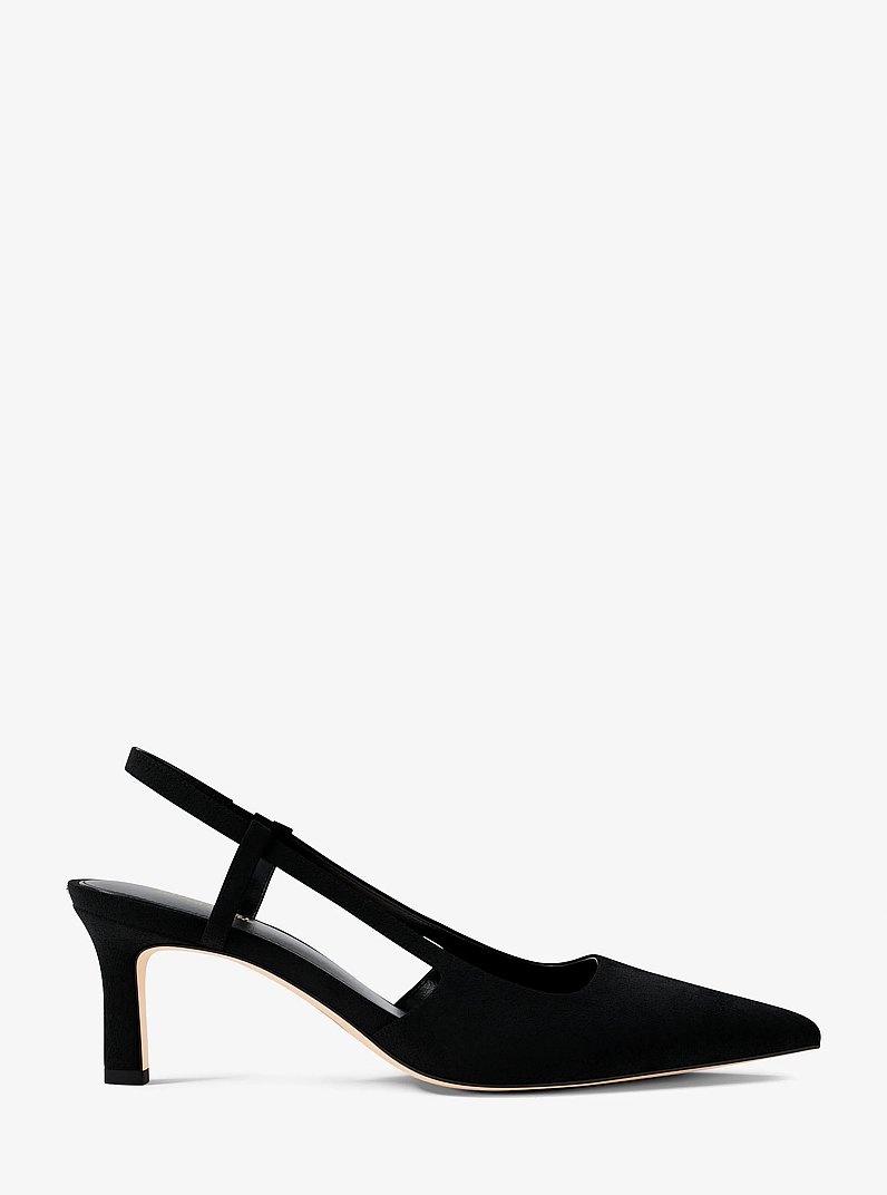 Alora Suede Slingback Pump in BLACK | Michael Kors