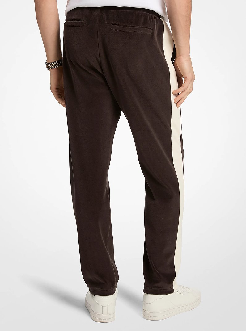 Stripe Velour Joggers in BLACK | Michael Kors
