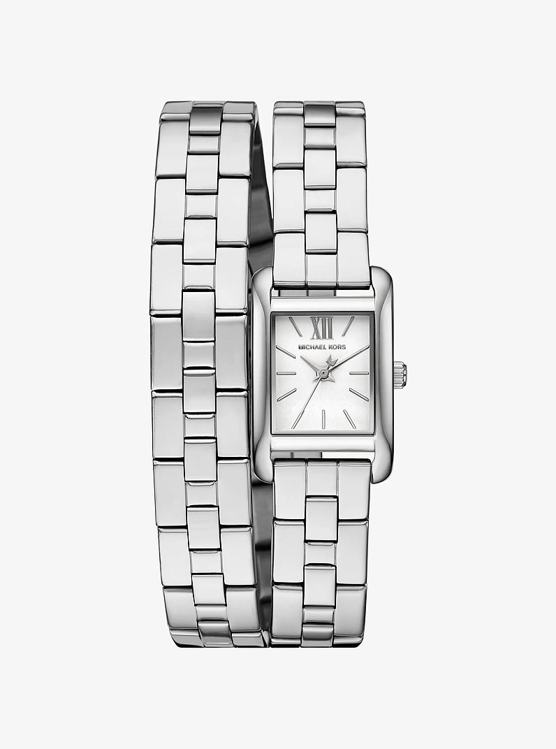 Mini Monroe Silver-Tone Double Wrap Watch in SILVER | Michael Kors