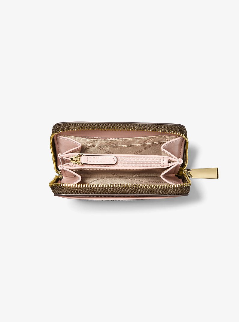 Brieftasche Jet Set Small mit Logo in BRN/ZROS | Michael Kors