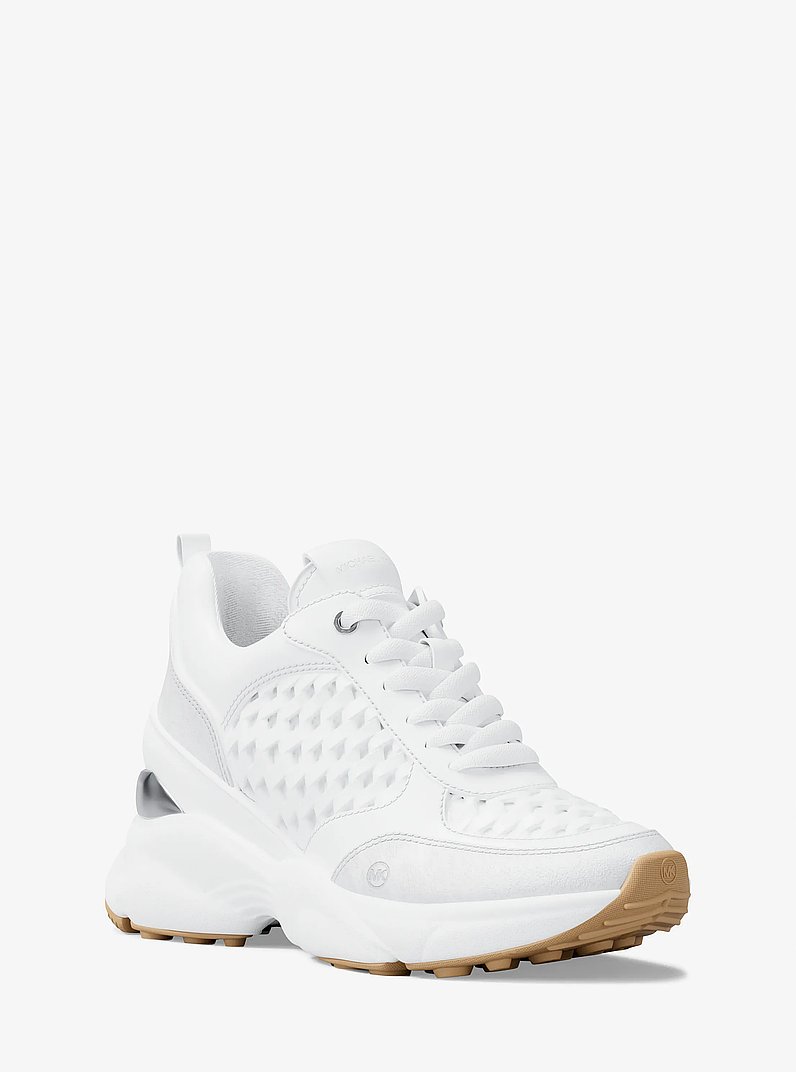 Katrina Woven Wedge Trainer in OPTIC WHITE | Michael Kors