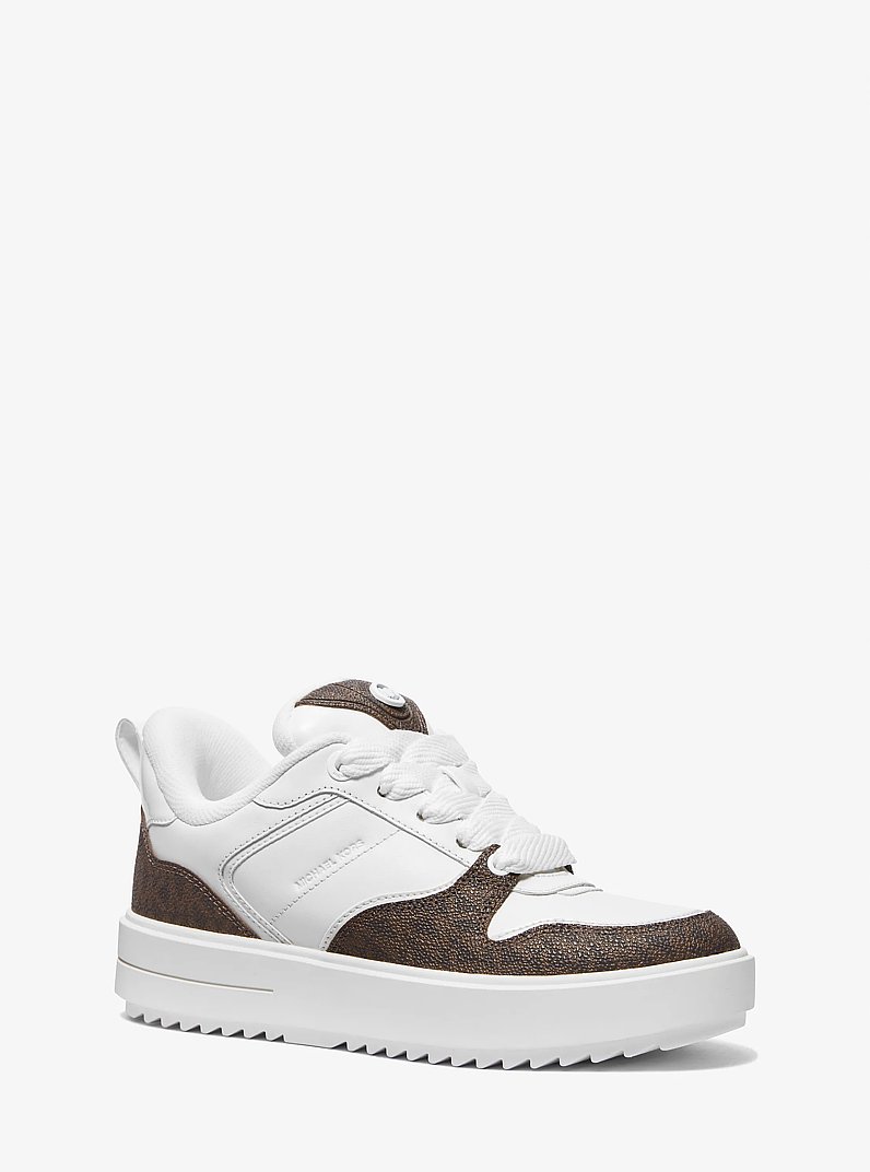 Rumi Leather and Logo Platform Sneaker