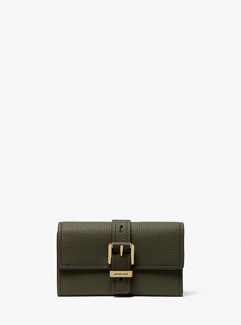 Cartera Nolita mediana de piel granulada con tres pliegues in HIEDRA | Michael Kors