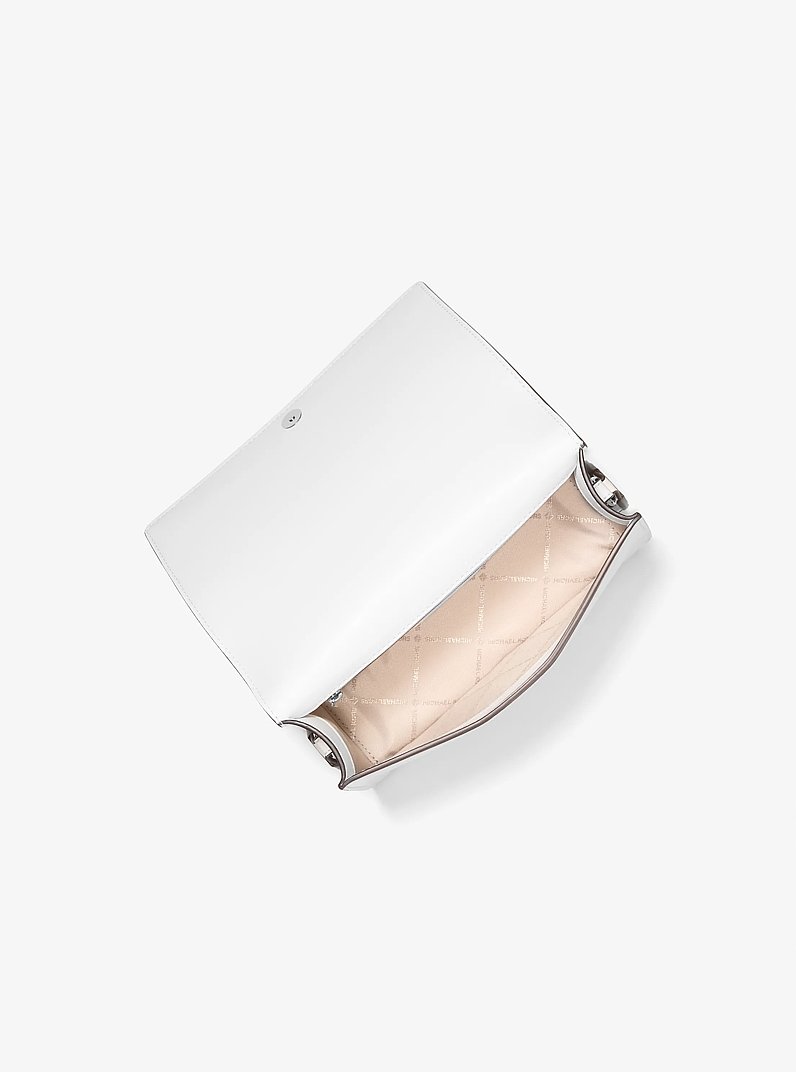 Umh&auml;ngetasche Jet Set Large mit Signature-Logomuster in OPTIC WHITE/ALUMINIUM | Michael Kors