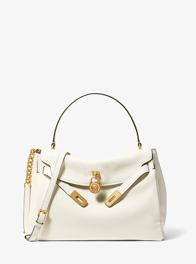 Borsa a mano Hamilton grande in pelle testurizzata in GUSCIO D'UOVO | Michael Kors