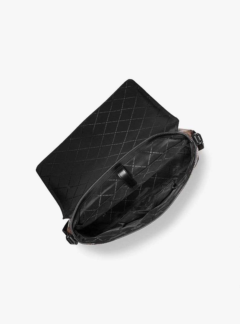 Cyrus Medium Snake Embossed Messenger Bag in DRIFTWOOD | Michael Kors