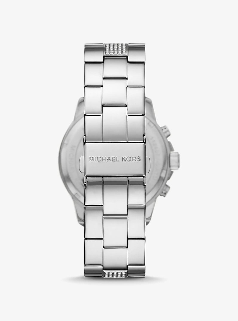 Reloj Brynn oversize en tono plateado con incrustaciones