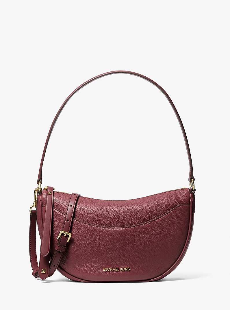 Dover Medium Pebbled Leather Crossbody Bag in LUGGAGE - Sale
