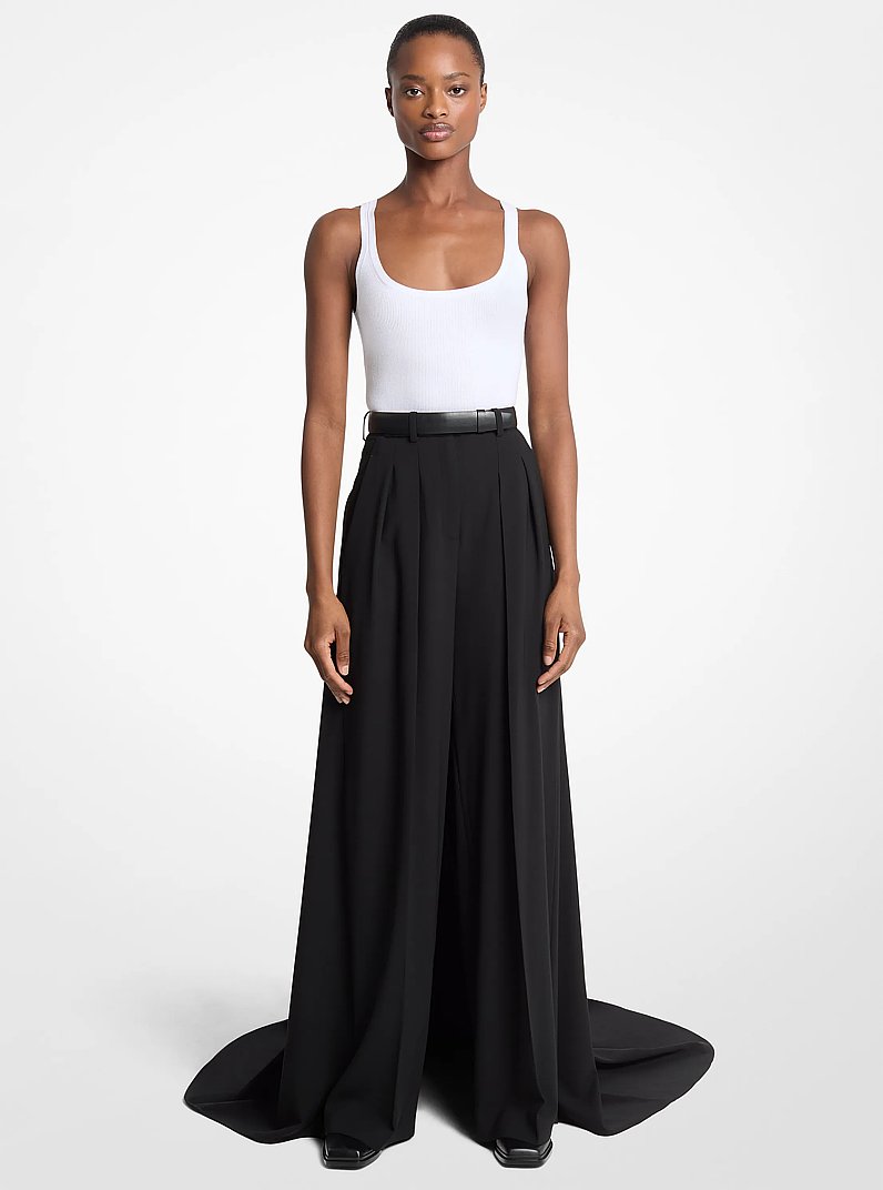 Wool Serge Opera Trousers in BLACK | Michael Kors
