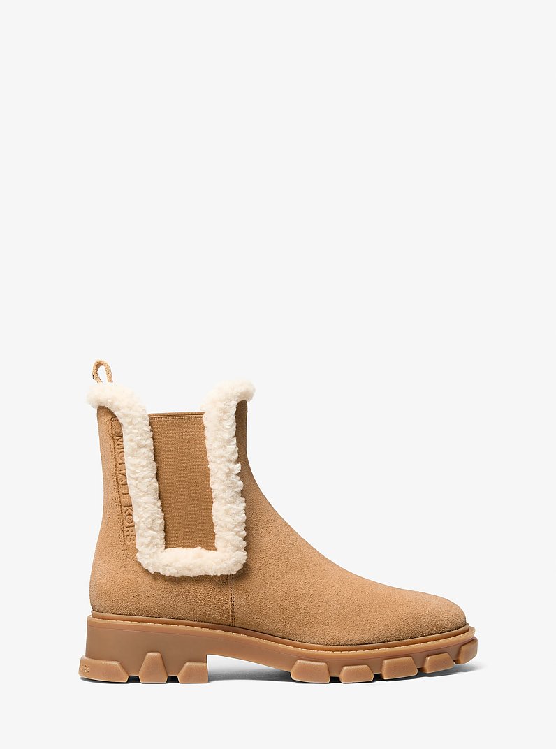 Ridley Suede and Faux Shearling Boot in PEANUT | Michael Kors