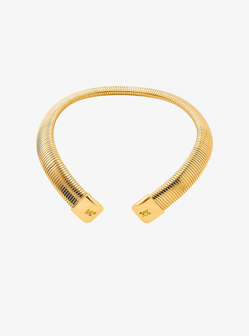 Collier tubogas ras-du-cou en laiton plaqu&eacute; en m&eacute;tal pr&eacute;cieux in OR | Michael Kors