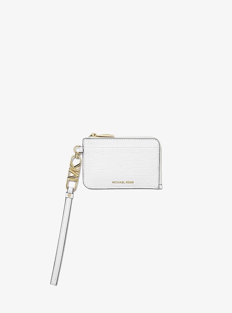 Crocodile Embossed Leather Card Case