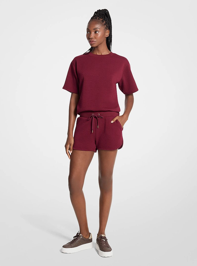 Logo Jacquard Knit Shorts in MERLOT - Sale | Michael Kors Canada [CA]