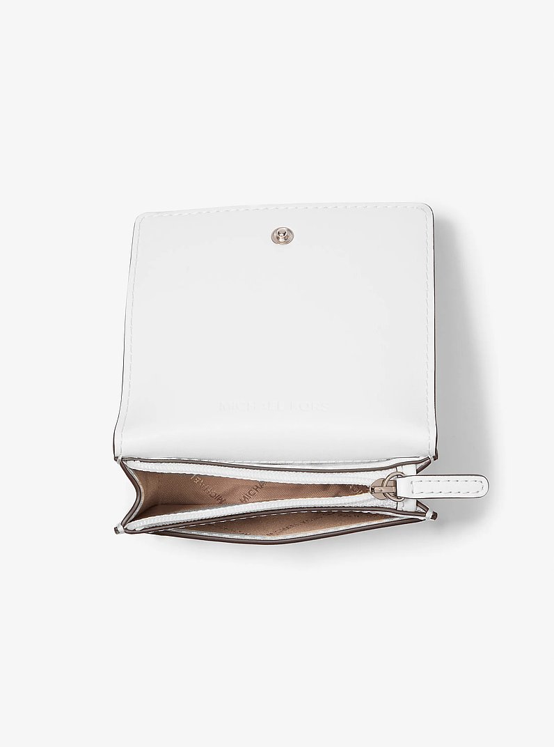 Carson Small Pebbled Leather Wallet in OPTIC WHITE | Michael Kors