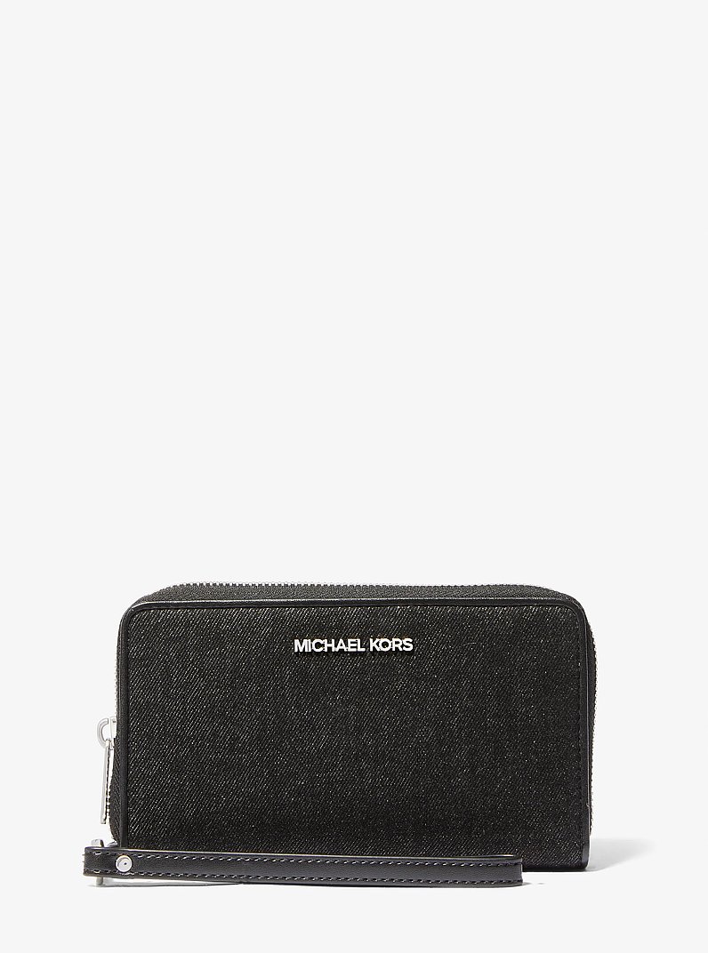Bolso de pulsera Jet Set grande para tel&eacute;fono en jean lavado