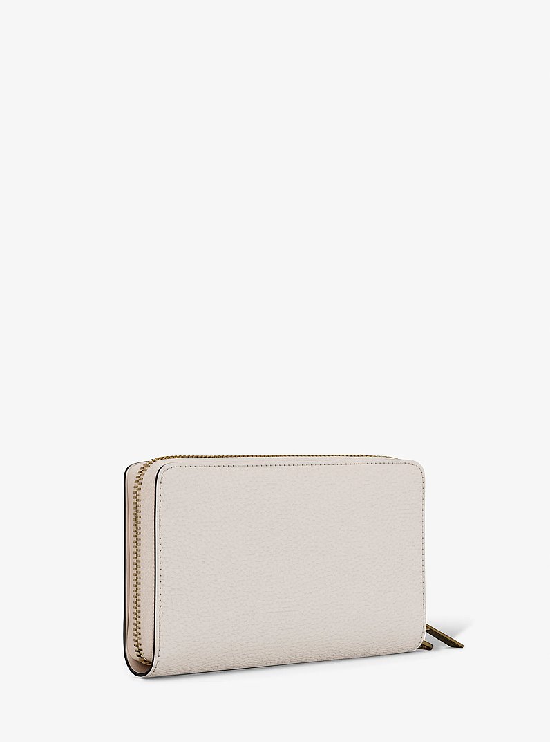 Large Pebbled Leather Smartphone Wristlet in LT CREAM | Michael Kors