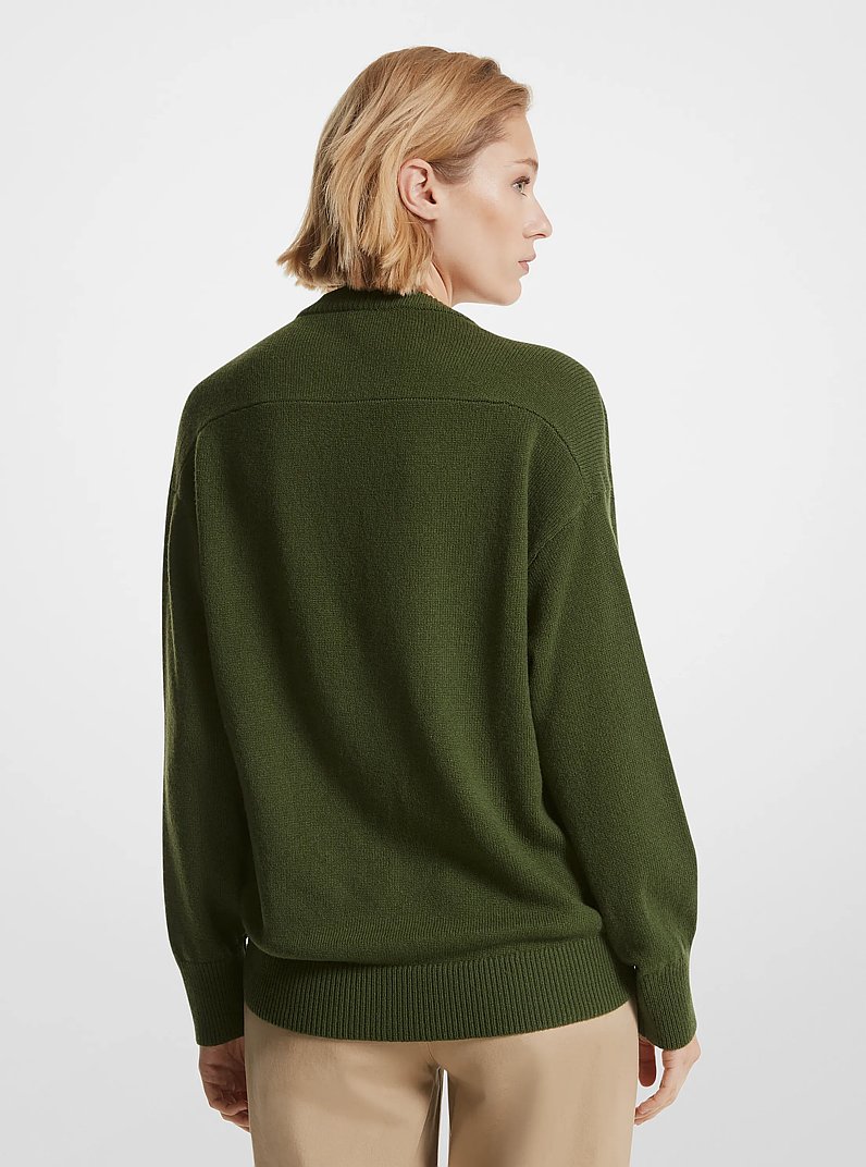 Wool and Cashmere Blend Sweater in JADE - Sale | Michael Kors [US]