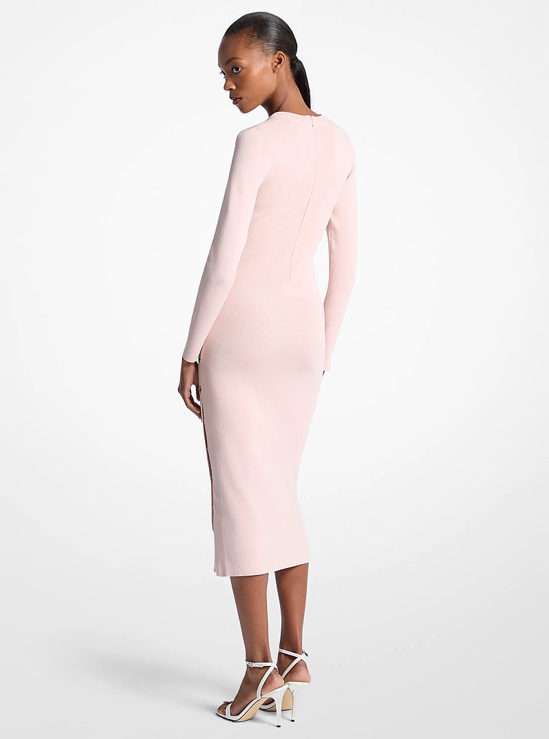 Viscose Blend Snap Dress in POWDER BLUSH - Sale | Michael Kors [US]