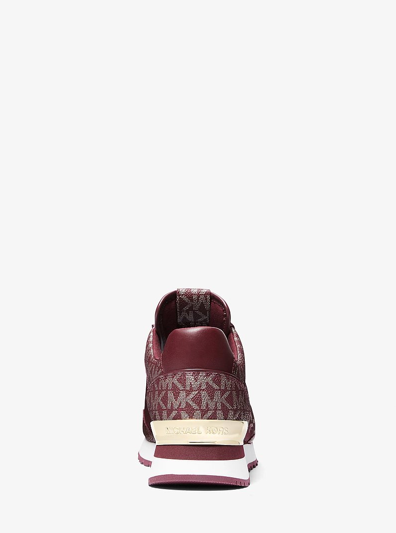 Maddy Metallic Signature Logo Trainer in OXBLOOD | Michael Kors