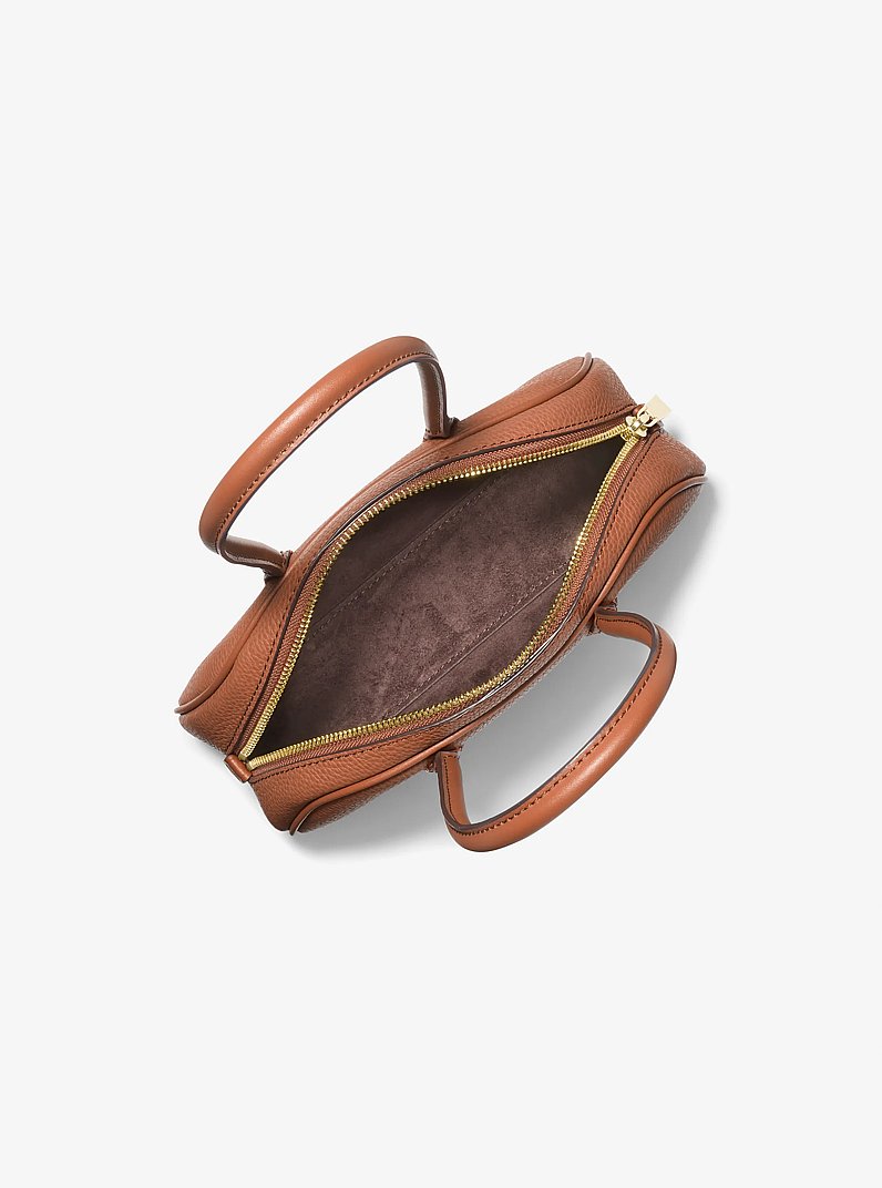 Lulu Small Pebbled Leather Satchel in LUGGAGE | Michael Kors