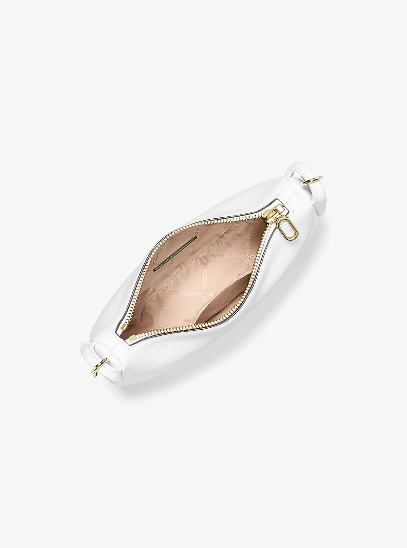 Kendall Small Leather Shoulder Bag in OPTIC WHITE | Michael Kors